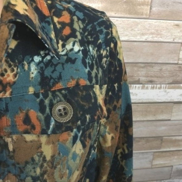 Christopher Banks Women's Jacket Leaf Print Multi Color M Petite - Picture 5 of 7